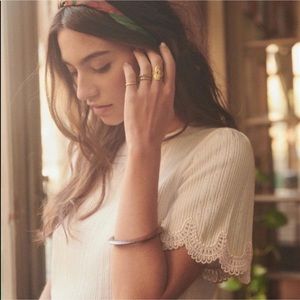 Sezane Lace Trim Sleeve Top